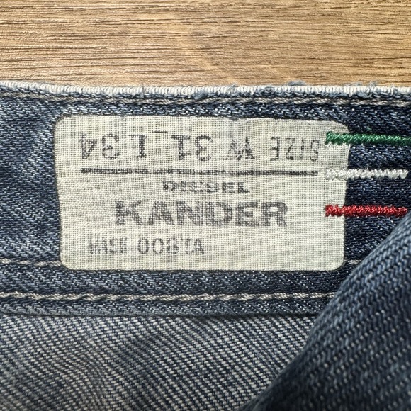 Diesel Jeans Men 31x34 Kander Slim Taper Leg Italy Ripped Zip Back Pockets 008TA - Picture 5 of 13